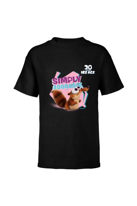 Ice Age Scrat Simply Adorable 20 Years Anniversary - Short Sleeve T-Shirt for Kids - Customized-Black