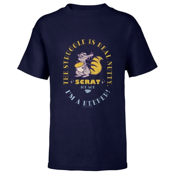 Ice Age Scrat The Struggle is Real Nutty - Short Sleeve T-Shirt for Kids - Customized-Navy