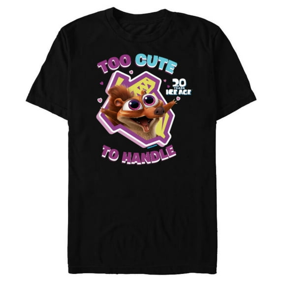 Ice Age Scrat Too Cute to Handle 20 Years Anniversary - Short Sleeve Blended T-Shirt for Adults - Customized-Black