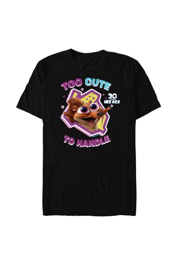 Ice Age Scrat Too Cute to Handle 20 Years Anniversary - Short Sleeve Blended T-Shirt for Adults - Customized-Black