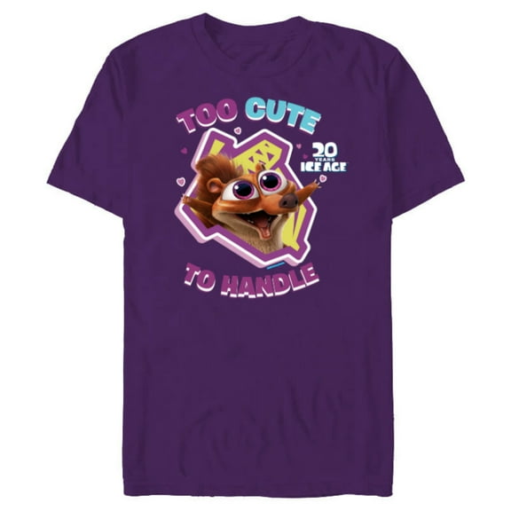 Ice Age Scrat Too Cute to Handle 20 Years Anniversary - Short Sleeve Blended T-Shirt for Adults - Customized-Purple