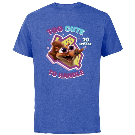 Ice Age Scrat Too Cute to Handle 20 Years Anniversary - Short Sleeve Cotton T-Shirt for Adults - Customized-Royal Heather