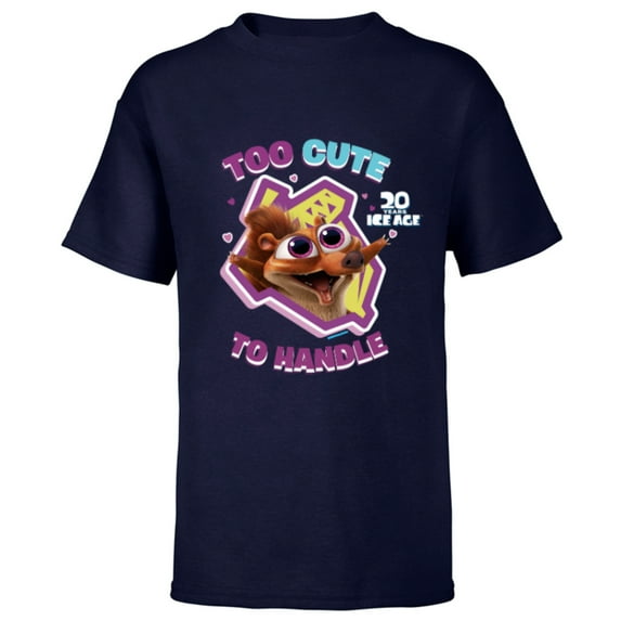 Ice Age Scrat Too Cute to Handle 20 Years Anniversary - Short Sleeve T-Shirt for Kids - Customized-Navy