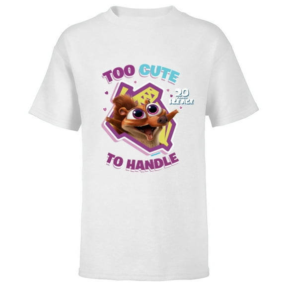 Ice Age Scrat Too Cute to Handle 20 Years Anniversary - Short Sleeve T-Shirt for Kids - Customized-White