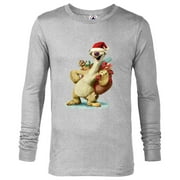 Ice Age Sid Prehistoric Santa for Christmas Holiday - Long Sleeve T-Shirt for Men - Customized-Athletic Heather