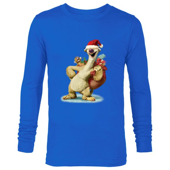 Ice Age Sid Prehistoric Santa for Christmas Holiday - Long Sleeve T-Shirt for Men - Customized-Navy
