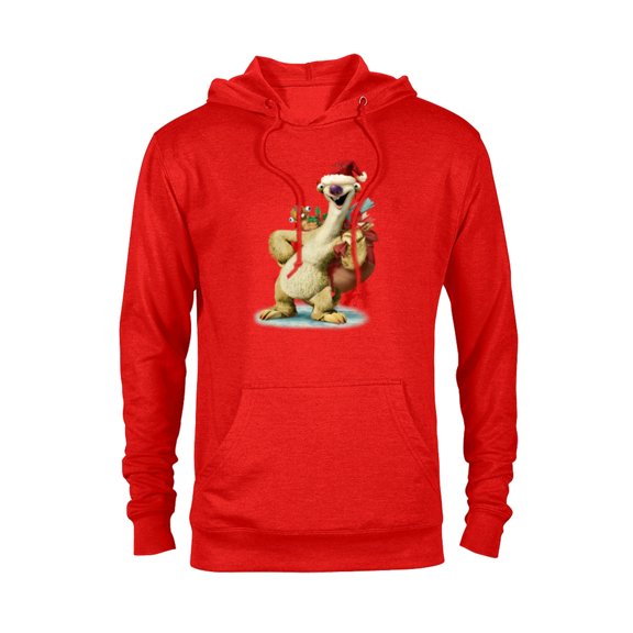 Ice Age Sid Prehistoric Santa for Christmas Holiday - Pullover Hoodie for Adults - Customized-Red