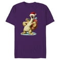 thumbnail image 1 of Ice Age Sid Prehistoric Santa for Christmas Holiday - Short Sleeve Blended T-Shirt for Adults - Customized-Purple, 1 of 5
