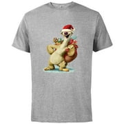 Ice Age Sid Prehistoric Santa for Christmas Holiday - Short Sleeve Cotton T-Shirt for Adults - Customized-Athletic Heather