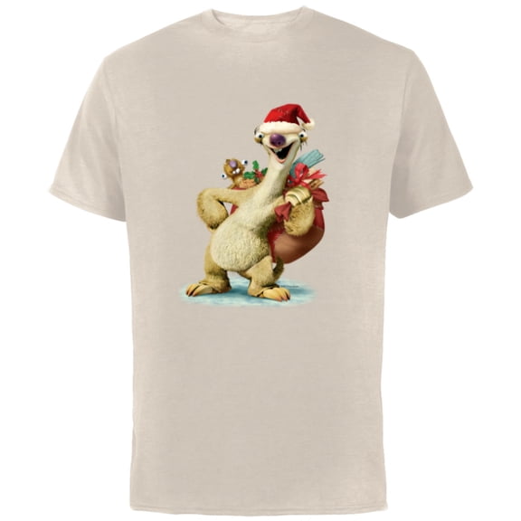 Ice Age Sid Prehistoric Santa for Christmas Holiday - Short Sleeve Cotton T-Shirt for Adults - Customized-Natural