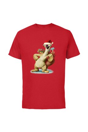 Ice Age Sid Prehistoric Santa for Christmas Holiday - Short Sleeve Cotton T-Shirt for Adults - Customized-Red