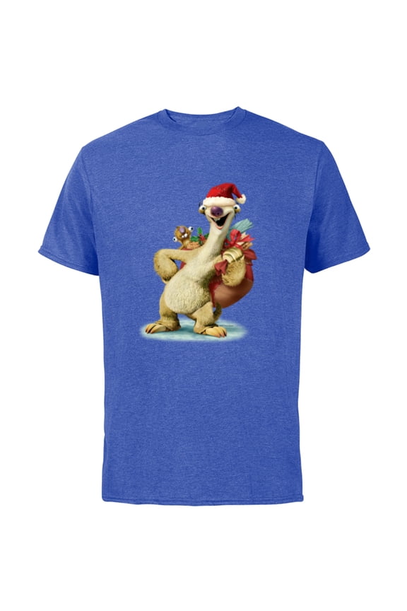 Ice Age Sid Prehistoric Santa for Christmas Holiday - Short Sleeve Cotton T-Shirt for Adults - Customized-Royal Heather