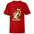 thumbnail image 1 of Ice Age Sid Prehistoric Santa for Christmas Holiday - Short Sleeve T-Shirt for Kids - Customized-Red, 1 of 5