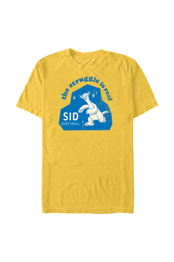 Ice Age Sid The Struggle is Real Just Chill - Short Sleeve Blended T-Shirt for Adults - Customized-Yellow