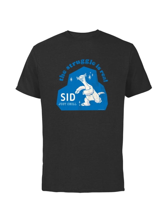 Ice Age Sid The Struggle is Real Just Chill - Short Sleeve Cotton T-Shirt for Adults - Customized-Black
