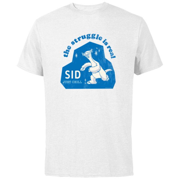 Ice Age Sid The Struggle is Real Just Chill - Short Sleeve Cotton T-Shirt for Adults - Customized-White