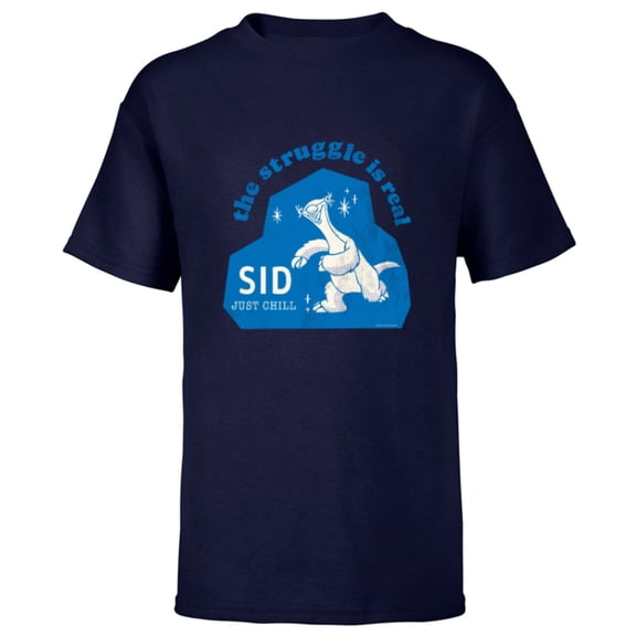Ice Age Sid The Struggle is Real Just Chill - Short Sleeve T-Shirt for Kids - Customized-Navy