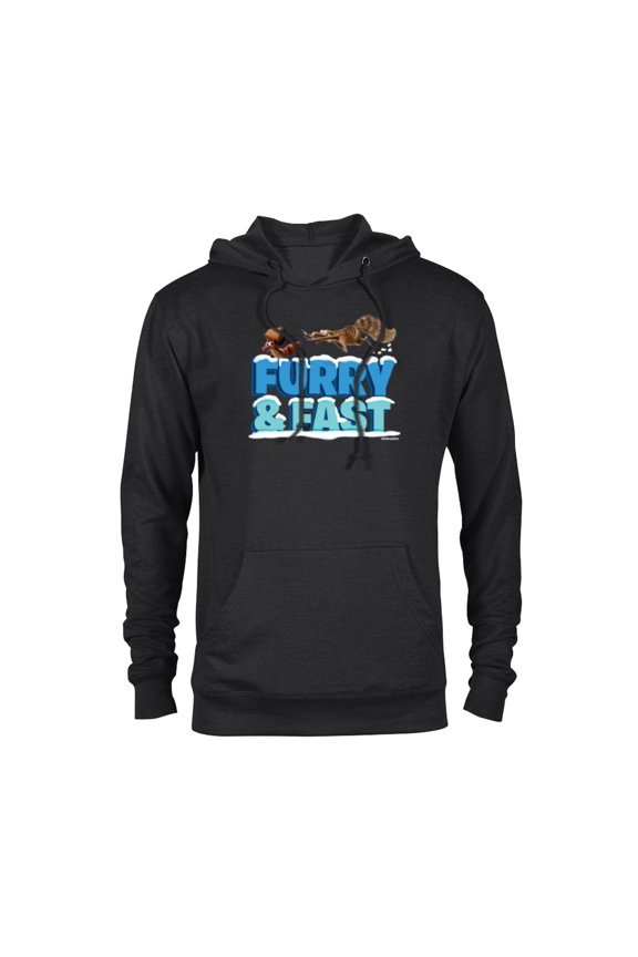 Ice Age The Adventures of Buck Wild Baby Scrat Furry and Fast - Pullover Hoodie for Adults - Customized-Black
