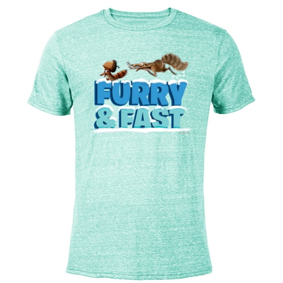 Ice Age The Adventures of Buck Wild Baby Scrat Furry and Fast - Short Sleeve Blended T-Shirt for Adults - Customized-Ocean Blue
