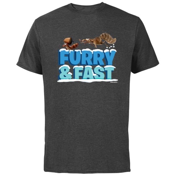 Ice Age The Adventures of Buck Wild Baby Scrat Furry and Fast - Short Sleeve Cotton T-Shirt for Adults - Customized-Charcoal