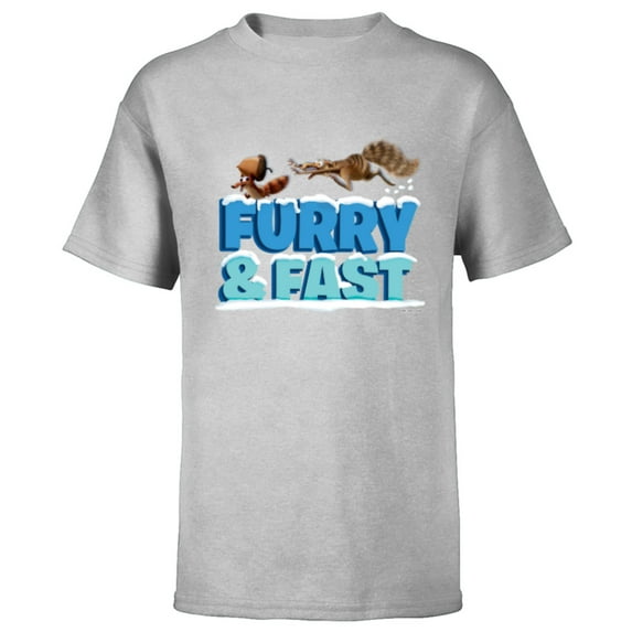Ice Age The Adventures of Buck Wild Baby Scrat Furry and Fast - Short Sleeve T-Shirt for Kids - Customized-Athletic Heather