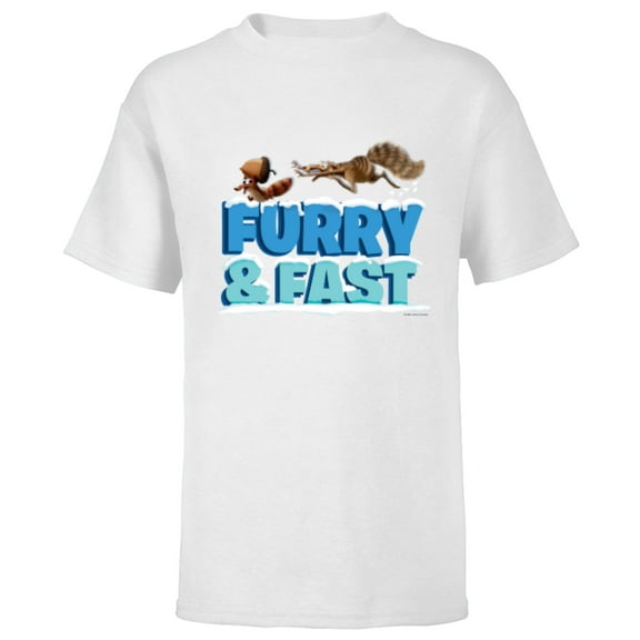 Ice Age The Adventures of Buck Wild Baby Scrat Furry and Fast - Short Sleeve T-Shirt for Kids - Customized-White