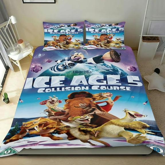 Ice Age thin bedding set has an iconic print,One duvet cover and two pillowcases.35" x 75"90*190cm