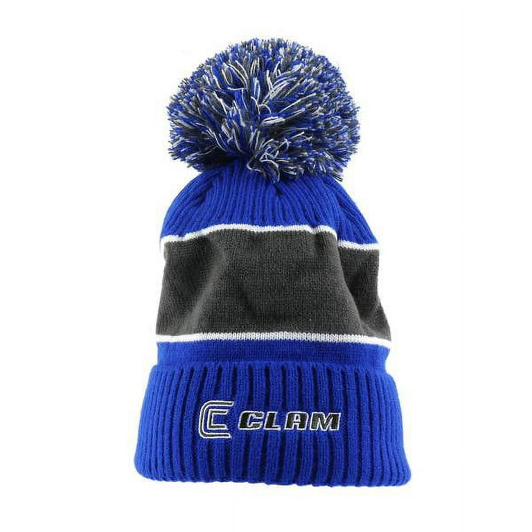 Ice Armor by Clam Pom Hat 16205, Lined, Unisex, One Size Fits Most Adults,  Blue