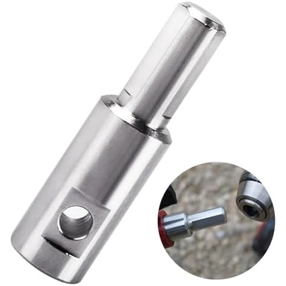 Ice Auger Drill Adapter Fits 1/2" Plus Drill Chuck, Hand Ice Fishing Auger Drill Bit 1/4" Hole Fits for 1/4"-20 Wing Bolts & Locking Screws Connect with Cordless Electric Power Drill, 1 PCS.