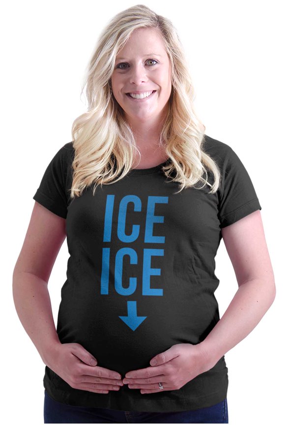 Ice Baby Arrow Bump Expecting Women's Maternity T Shirt Tee Brisco Brands M
