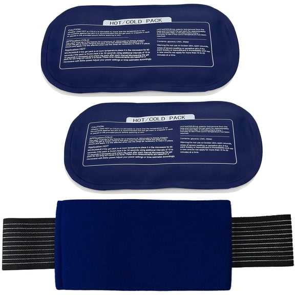Lyntimo Ice Packs for Injuries Reusable, Flexible Gel Hot & Cold Pack Wraps Adjustable for Knees, Shoulders, Back, Arms and Legs, 3-Piece Set, Small