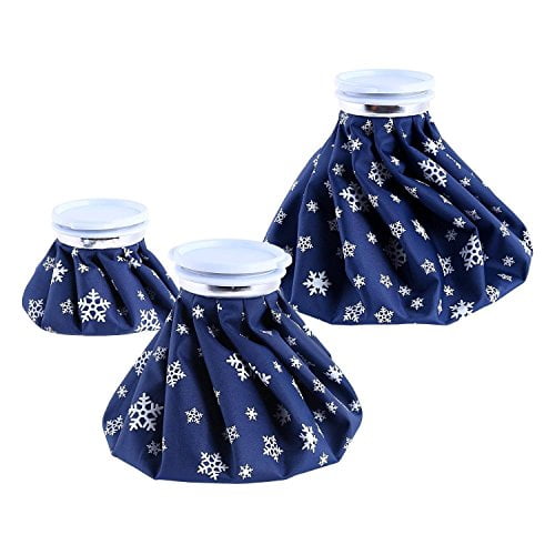 Ice Bags for Injuries Reusable:3 Packs Ice Cold Packs Ice Bag Hot Water Hot & Cold Therapy Pain Relief for Knee Leg Injury No-Leak Breathable Waterproof Ice Bags 3 Sizes 6"/9"/11",Dark Blue