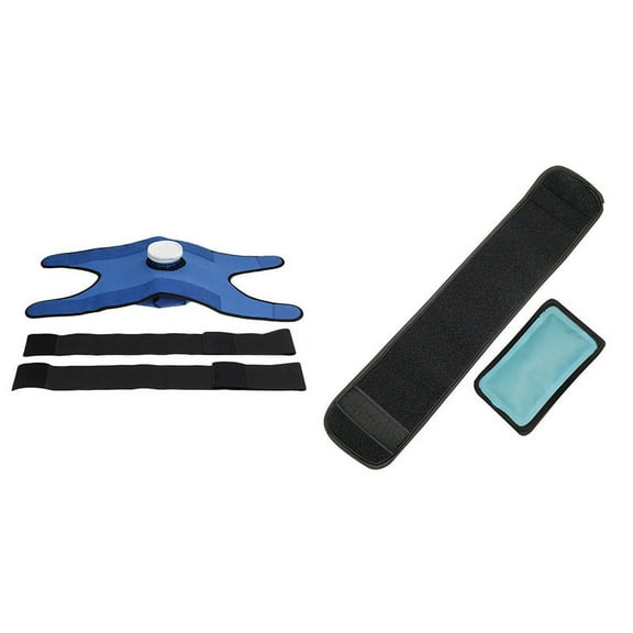 Ice Bags with Straps, Hot Cold Therapy Reusable Ice & Cold Therapy Wrap with Strap Hand Foot Wrist Elbow Relief,1 x Cold Therapy Wrap 1 x 9 inch ice bag 1 x Cloth wrap 2 x Elastic straps