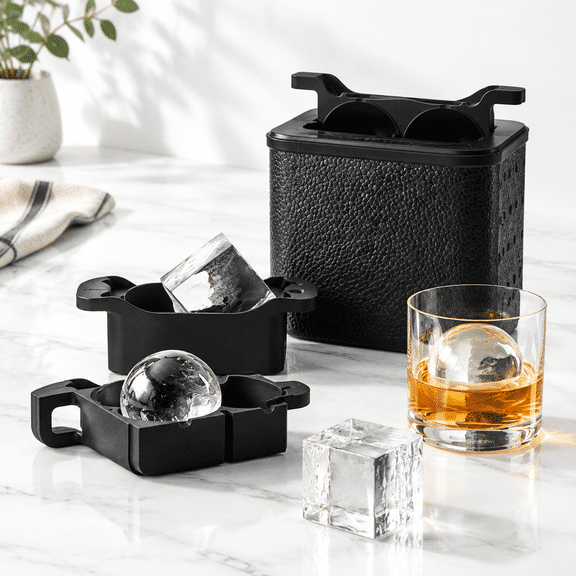 Ice Ball And Cube Maker Mold - 2 Spheres 2 Squares Non-electric