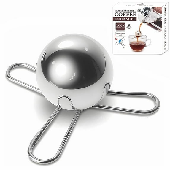 Ice Ball for Espresso,Stainless Steel Coffee Cooler,Ice Coffee Balls with Stand,Reusable Stainless Steel Cocktails Chiller Sphere/Ice Rock,Extract Chilling Tool,Gift for Coffee Lovers