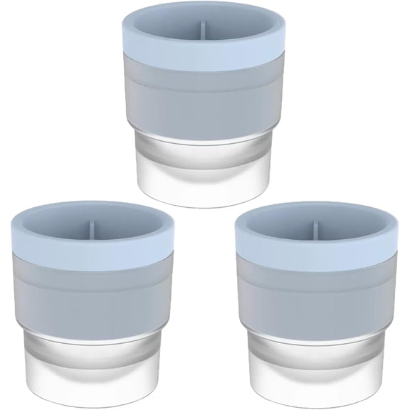 Ice Ball Maker Mold- For Whiskey, Cocktails, Bourbon, 3PCS Homemade Whiskey Silicone Round Ice Ball Mold Maker, Stackable Circular Ice Hockey Mold