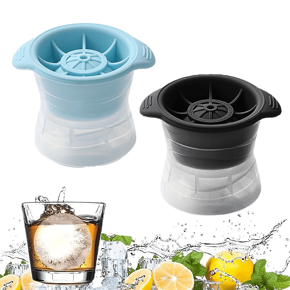 2Pc Silicone Ice Mold DIY Whiskey Cocktail Round Shape Ice Ball Maker  Kitchen Stackable Slow Melting Ice Cube Jelly Molds Machin - AliExpress