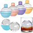 thumbnail image 1 of Ice Ball Maker Molds, Round Ice Cube Tray, Sphere Whiskey Ice Mold - 2.5 Inch Round Ice Cube Mold - Large Ice Ball Molds for Whiskey, Cocktails, Bourbon and Coffee - Colorful Creative Gift - 4 Pack, 1 of 7