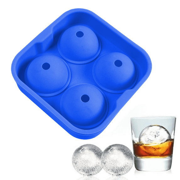Ice Ball Maker Molds for Whiskey Cocktail , Craft Round Ice Cube Maker for Freezer Easy ReleaseNavy blue