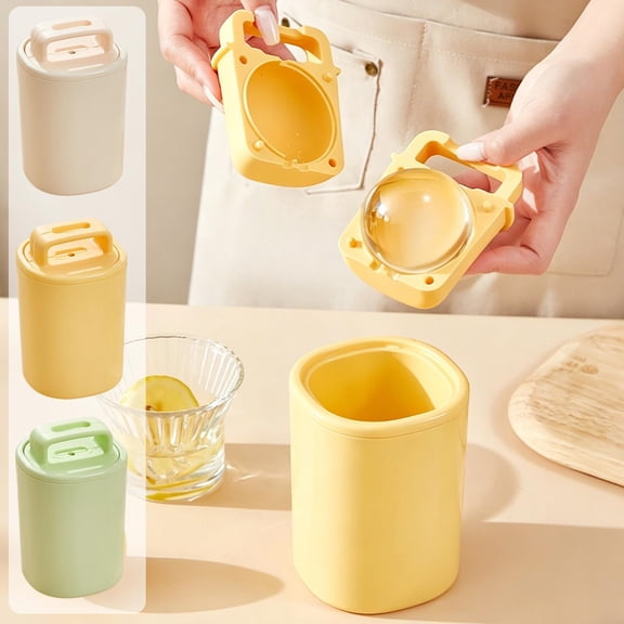 Ice Ball Maker Round Form Tray • Food Grade Silicone • Transparent Slow Melting Ice Spheres for Whiskey Cocktails • Easy Release Reusable Home Bar Mold