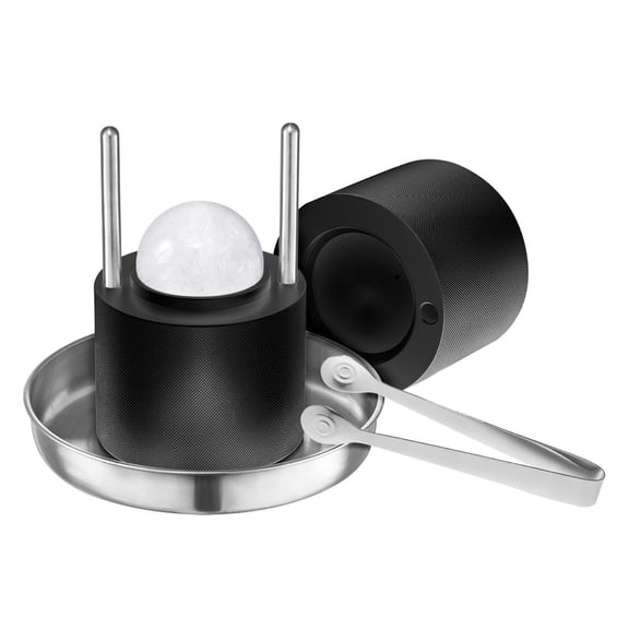 Ice Ball Press Kit 2.4"/60mm Whiskey Ice Molds, Clear Sphere Maker for Cocktails, Scotch, Bar Tool with Tong & Tray