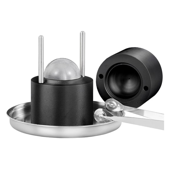 Ice Ball Press Maker 2.4", Aircraft Aluminum Ice Sphere Mold Kit, Whiskey Ice Press with Tong & Tray