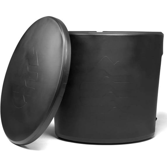 Ice Barrel Bathtub (300 Model) - Insulated Freestanding Cold Therapy Training Tub for Athletes with Built in Chiller Ports - Adult Spa for Ice Baths and Soaking (Black)