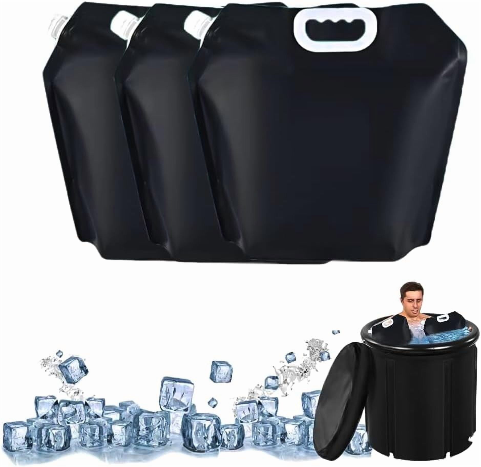 Ice Bath Bags, 5L Black Reusable Bathtub Freezer Water Bags, Portable Ice Mold Bags for Ice Baths at Home, Cold Plunge Tub Accessories Water Chiller Ice Barrel Cold Therapy(3 Pcs), BY005