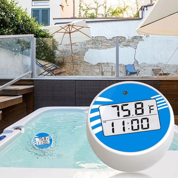 Ice Bath Mini Thermometer with Timer Function Automatic Pool Water Thermometer Digital Display Floating Gauge