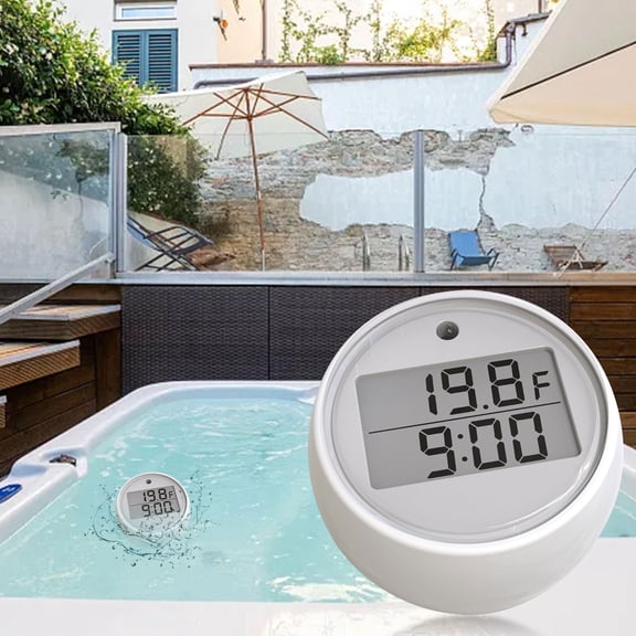 Ice Bath Mini Thermometer with Timer Function Automatic Pool Water Thermometer Digital Display Floating Gauge