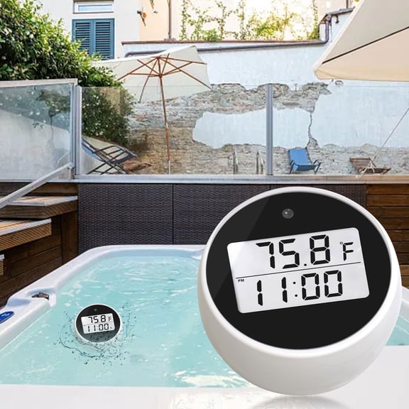 Ice Bath Mini Thermometer with Timer Function Automatic Pool Water Thermometer Digital Display Floating Gauge