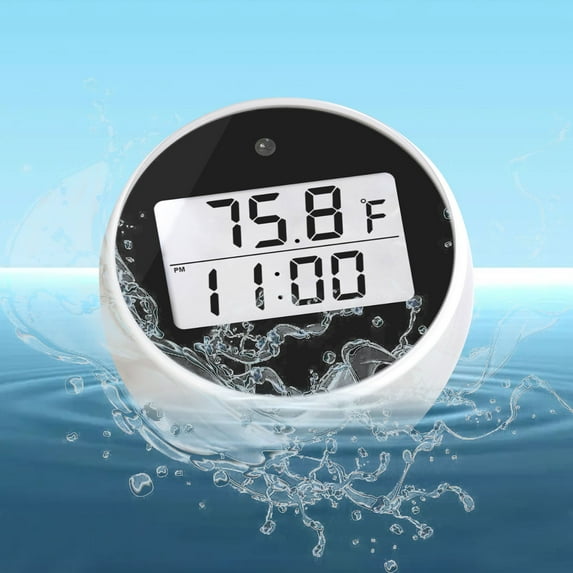 Ice Bath Thermometer and Timer | Floating Pool Thermometer for Cold Plunges and Hot Tubs | Digital LCD Display with Fahrenheit/Celsius | Waterproof for Indoor and Outdoor Use