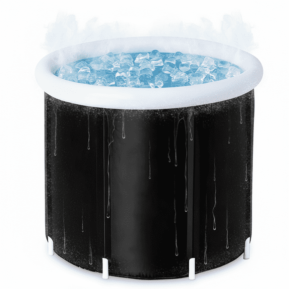 Ice Bath Tub for Athletes & Adults - 100 Gallons Cold Plunge Tub with Insulated Cover, Inflatable Ice Bath for Recovery & Cold Water Therapy, Indoor Outdoor Use