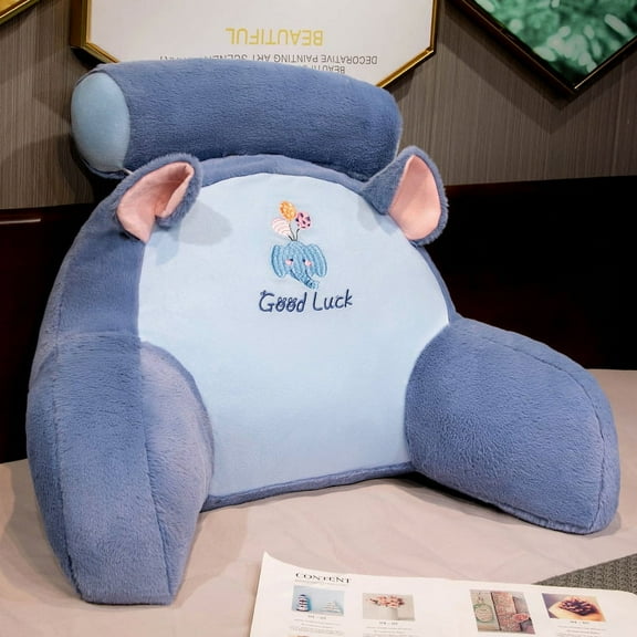 Ice Bean Latex Pillow Bedside Cushion Soft Bag Large Backrest Dormitory Bed Reading Waist Protection Playing Mobile Phone Backrest-Rabbit Hair Elephant